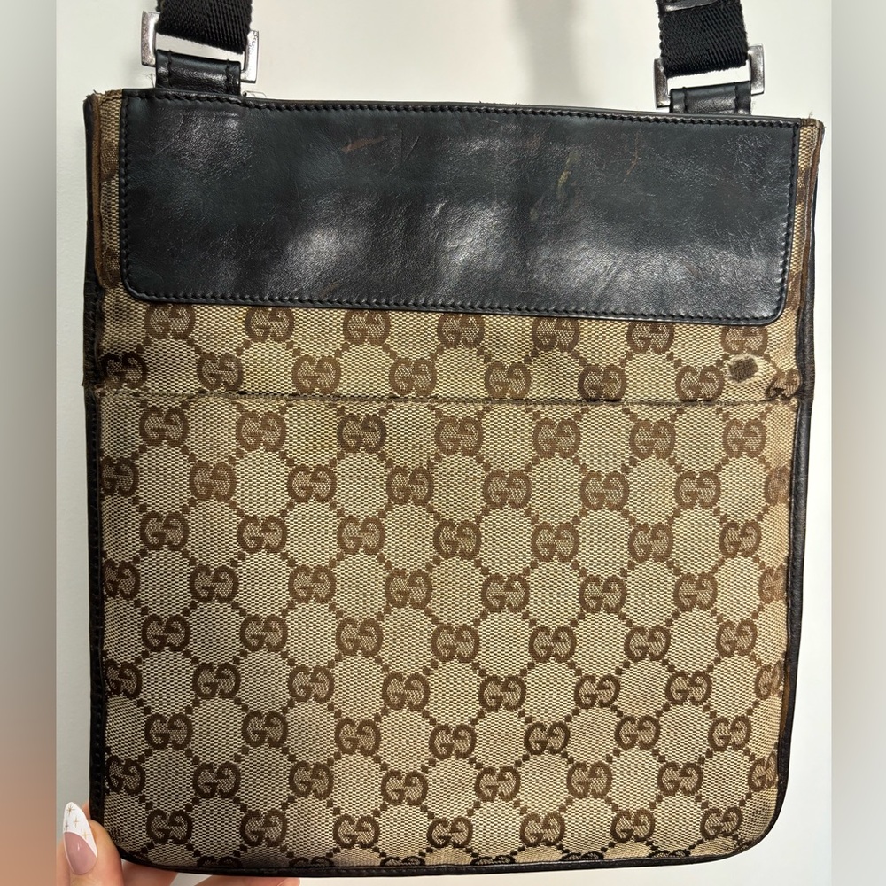 Gucci Brown GG Canvas Messenger Crossbody Bag Monogram Mens Womens $849 - Picture 6 of 10